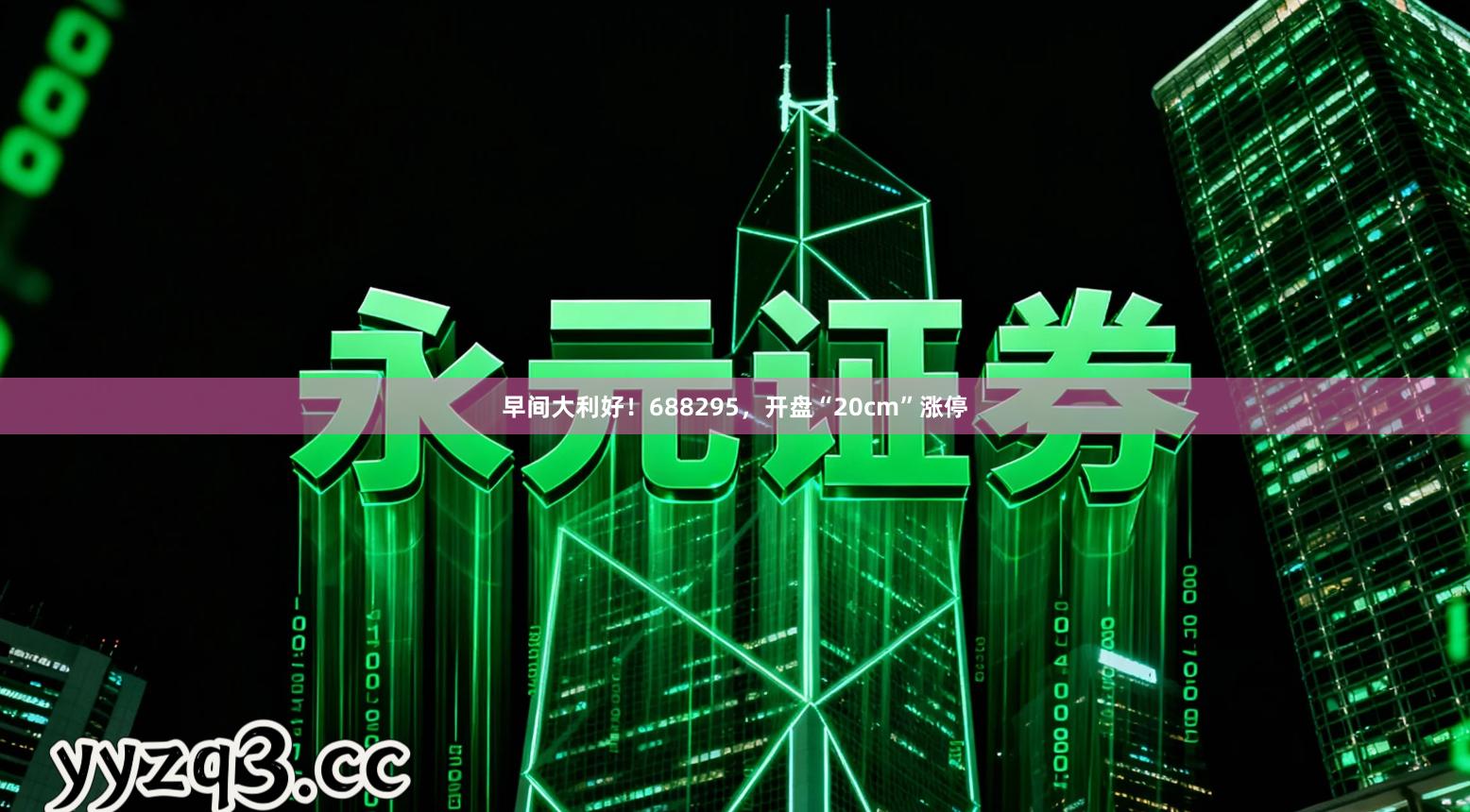 早间大利好！688295，开盘“20cm”涨停